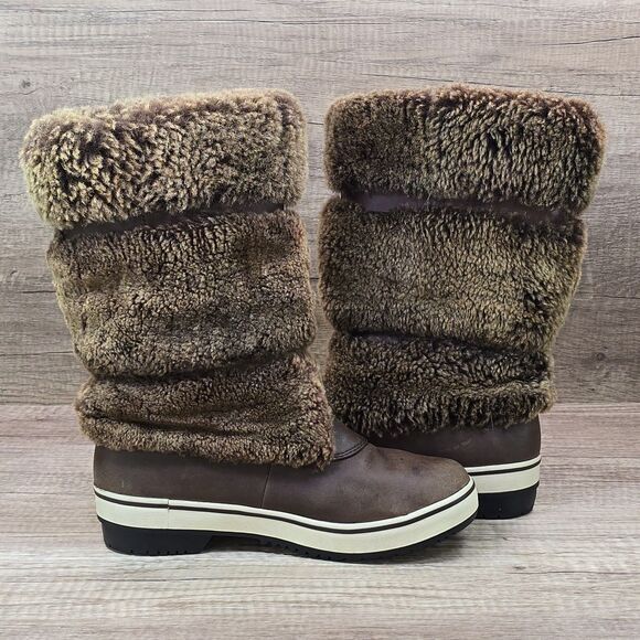 Ugg Australia Lilyan Women's Size 7 Brown Leather Winter Boots (1001374) - Picture 6 of 10